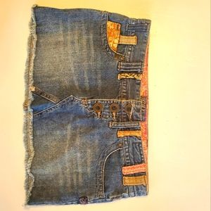 Retro denim mini skirt